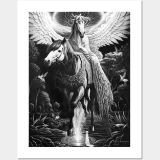 Horse Lover Pegasus Unicorn Centaur Stallion Riding Posters and Art